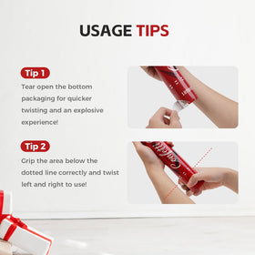 LUMAFIZZ red confetti cannon enhances Christmas Eve celebrations with vivid confetti.