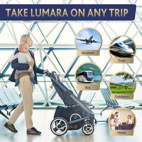 Lumara travel-friendly inflatable bed ready for flights.