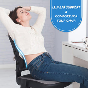 LumbarPal dual extension straps illustrate stable, non-slip placement