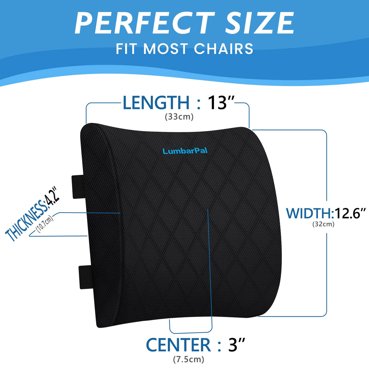 LumbarPal memory foam close-up showing contour for personalized comfort