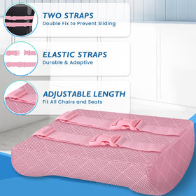 LumbarPal pink breathable mesh cover keeps you cool during long seating