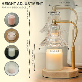 Lumenblush Candle Warmer Lamp adjustable height fits various jar candles.
