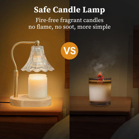 Lumenblush Candle Warmer Lamp magnolia shade coverage promotes even melting.