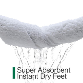 LUMI absorbent microfiber in action shows rapid moisture uptake for dry feet.