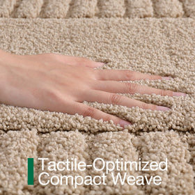 LUMI machine washable bath rug maintains softness after cold washes.