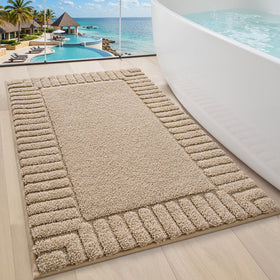 LUMI quick-dry bath rug helps keep bathrooms clean after showers.