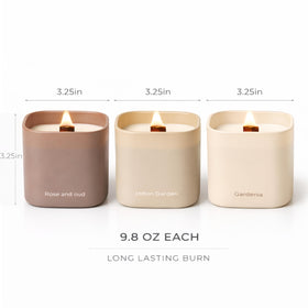Lumi Brand crackling wood wick candle creates cozy ambience with soft, comforting sounds.