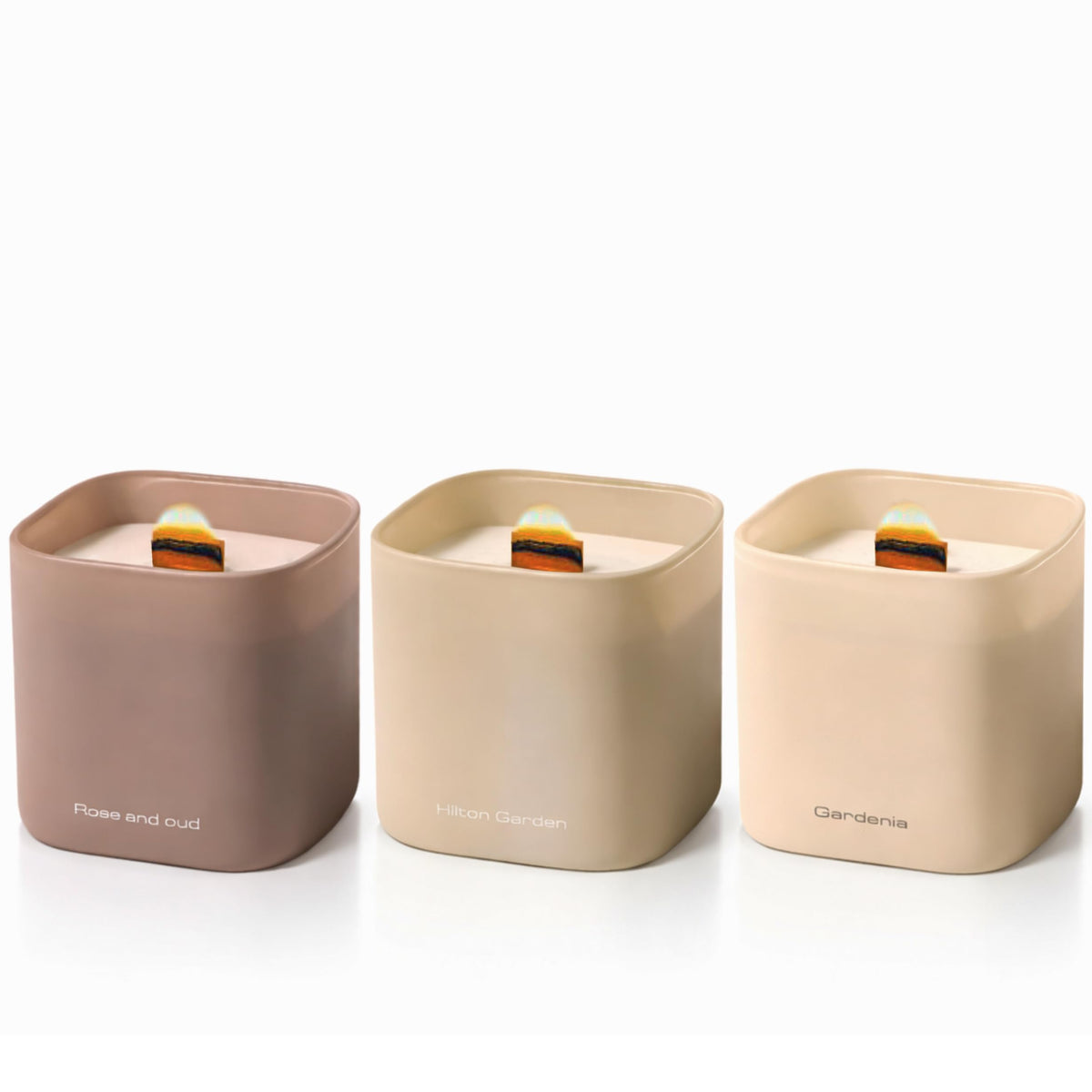 Lumi Brand Gardenia candle in glass jar for a calming bedroom ambiance.