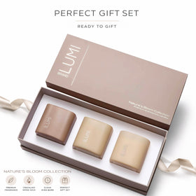 Lumi Brand Rose & Oud candle in glass jar offers a luxurious floral-woody vibe.