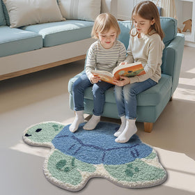 LUMI sea turtle rug being washed in a washing machine