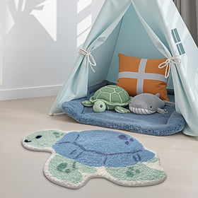 LUMI sea turtle rug drying after washing with quick-dry fibers