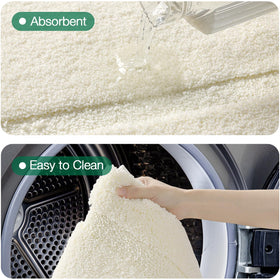 LUMI ivory-white bathroom rug 24x36 complements any decor