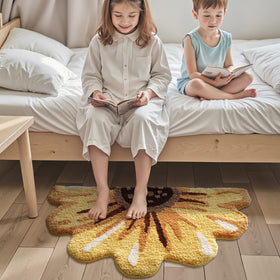 LUMI kid-friendly yellow mat adds cheerful decor and quick drying.