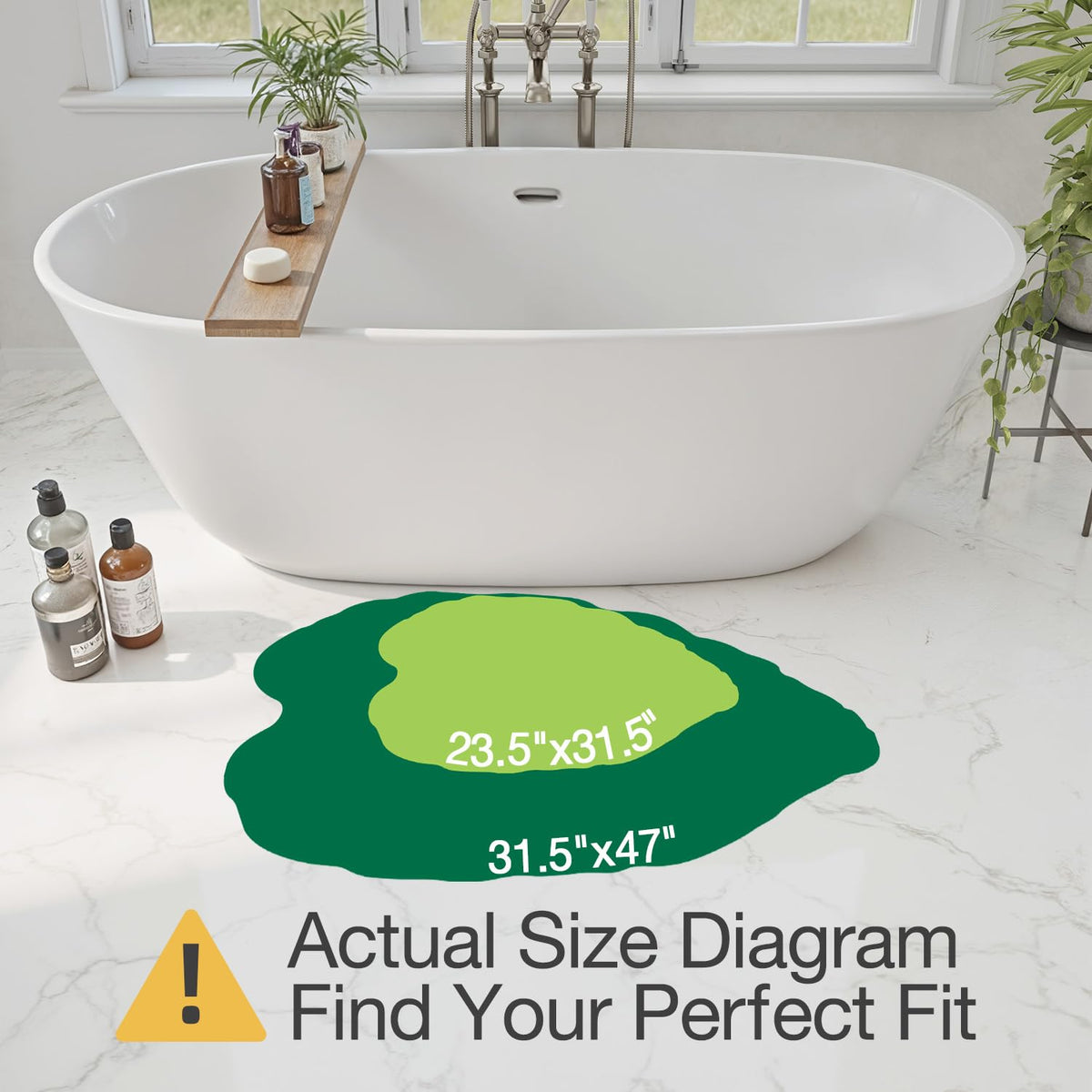 LUMI rug with soft plush pile for comfortable steps after showers.