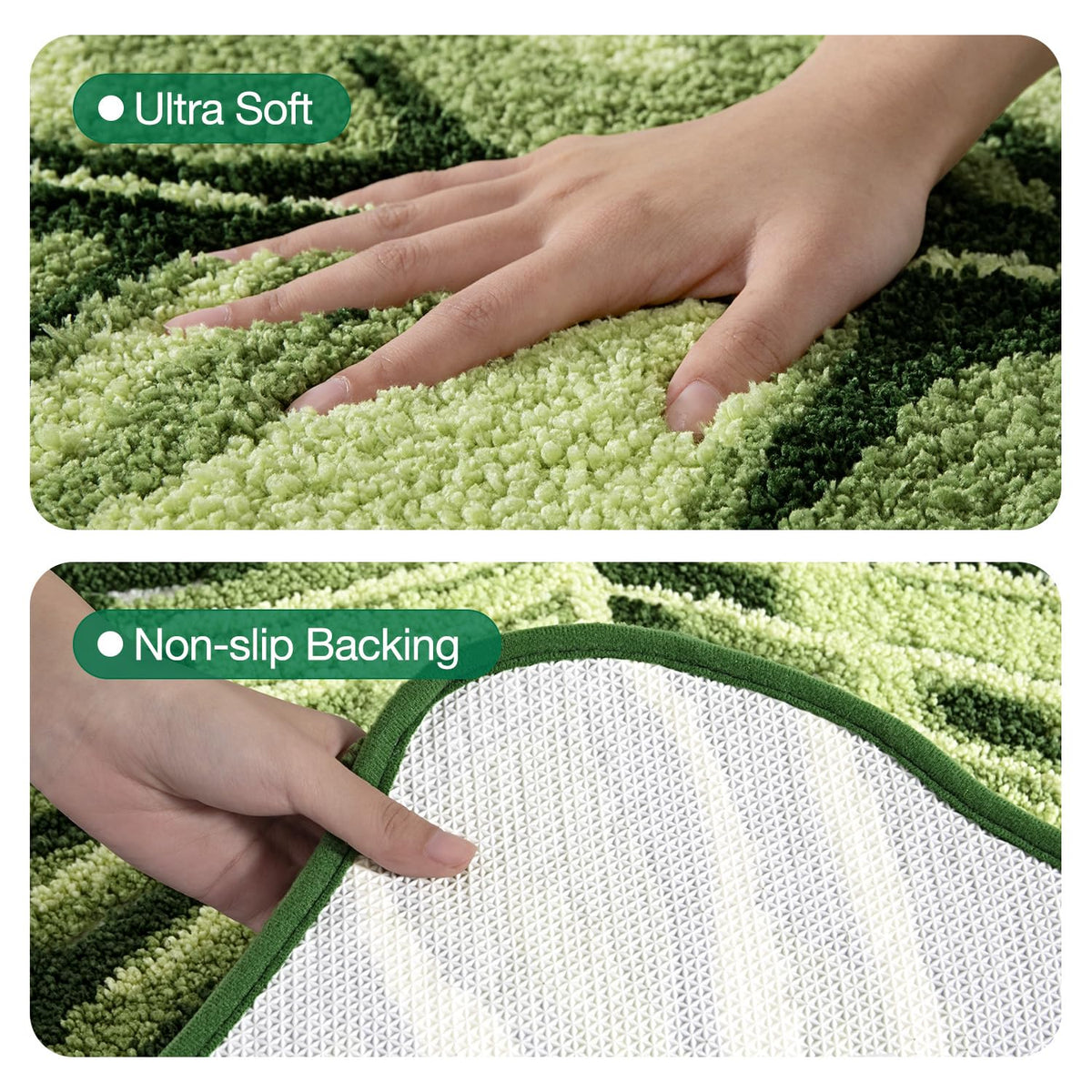 LUMI Monstera leaf rug suited for shower floor and bath areas.