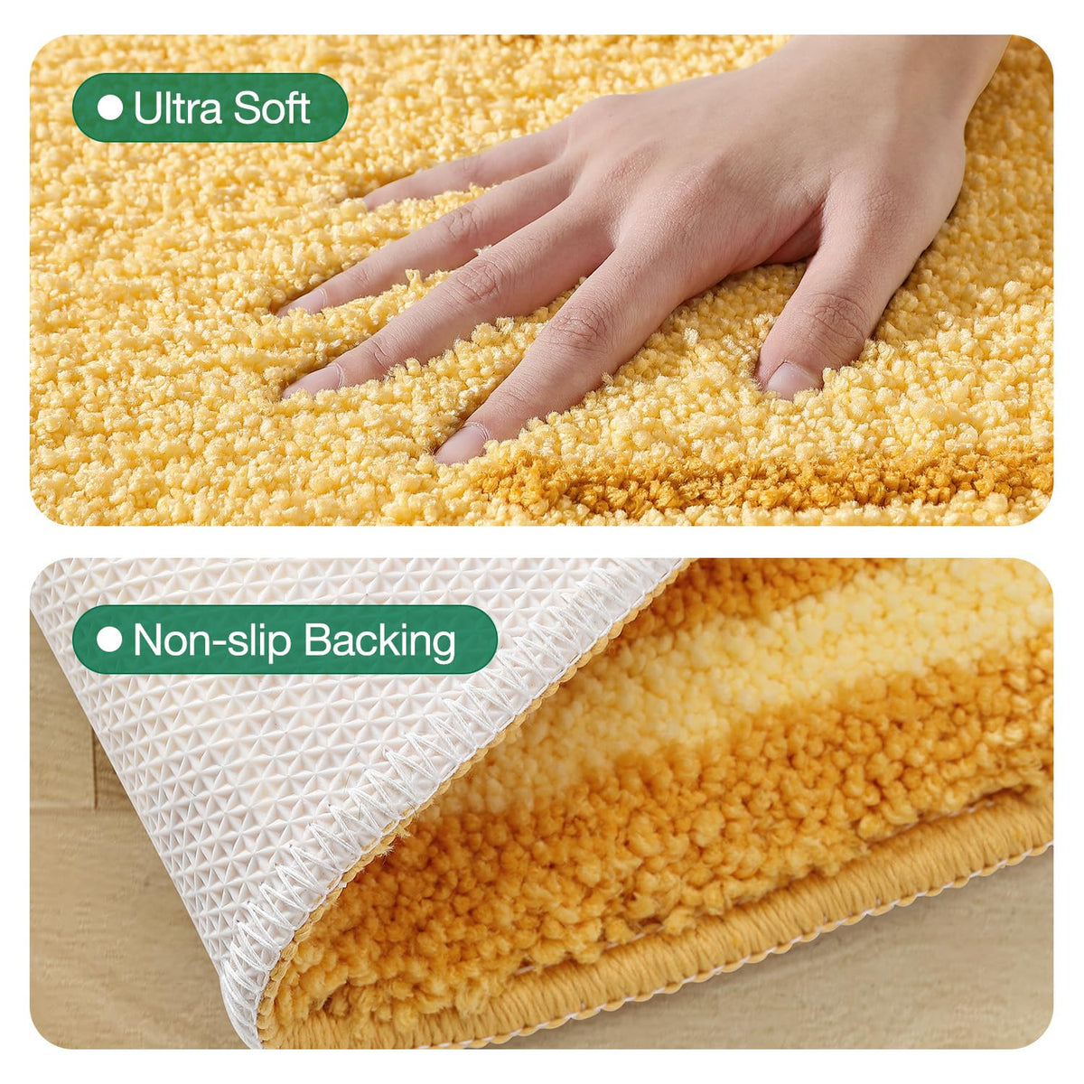 LUMI sunflower bath mat for dry floors after shower or sink use.