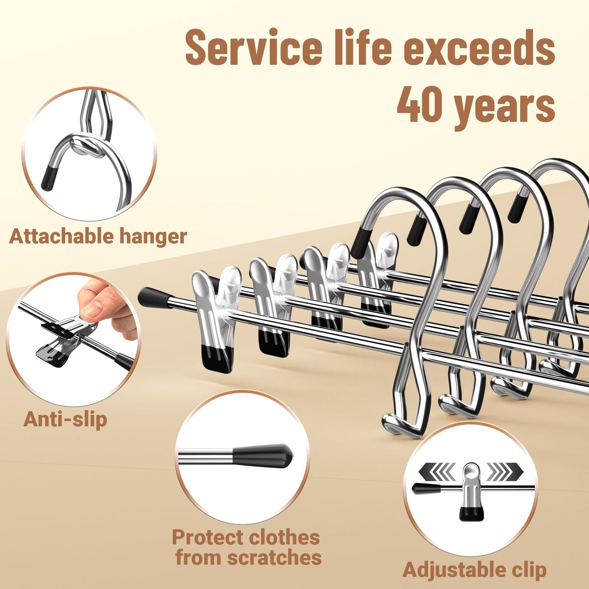 Lumigens multi-function closet organizer system adapts to various garments.