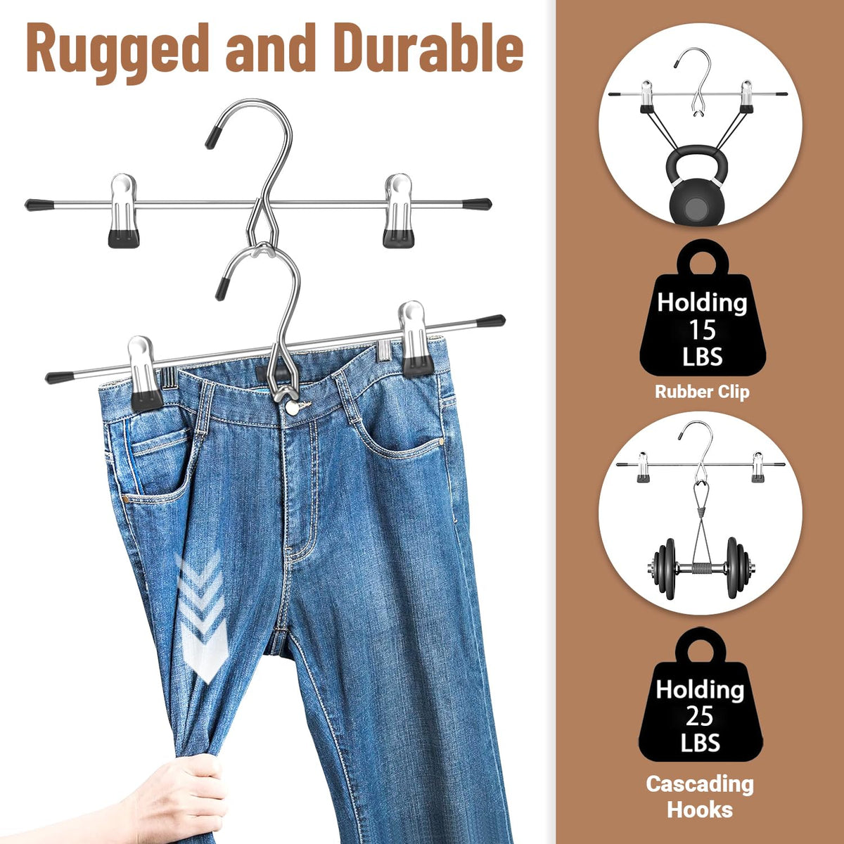 Lumigens no-installation closet organizer simplifies wardrobe sorting.