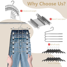 Soft rubber tips and non-slip clips protect fabrics from snags.