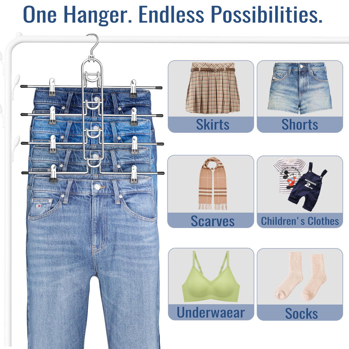Lumigens space-saving design helps tidy small closets and dorm rooms.