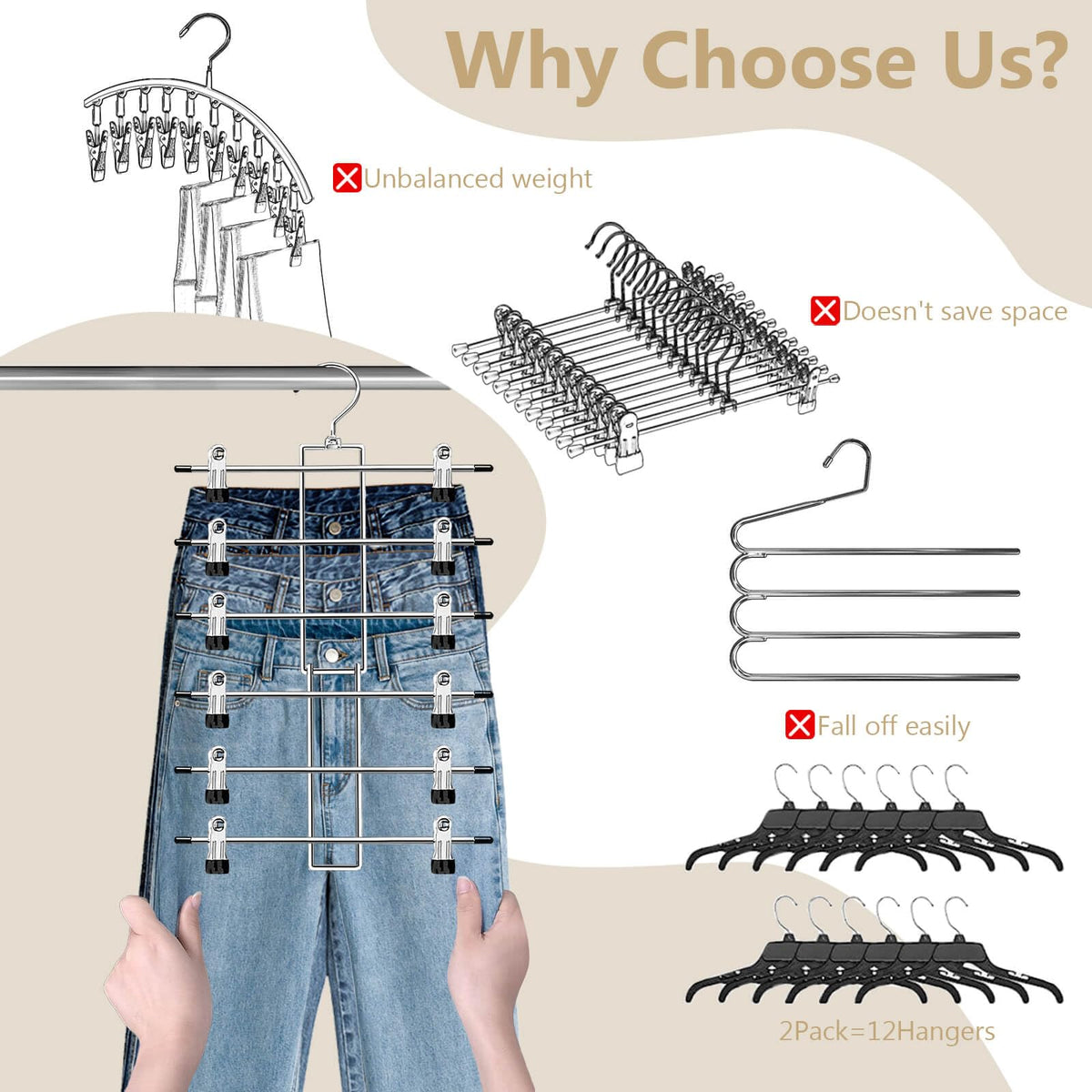 Lumigens space-saving wardrobe solution keeps outfits neatly organized in small spaces.