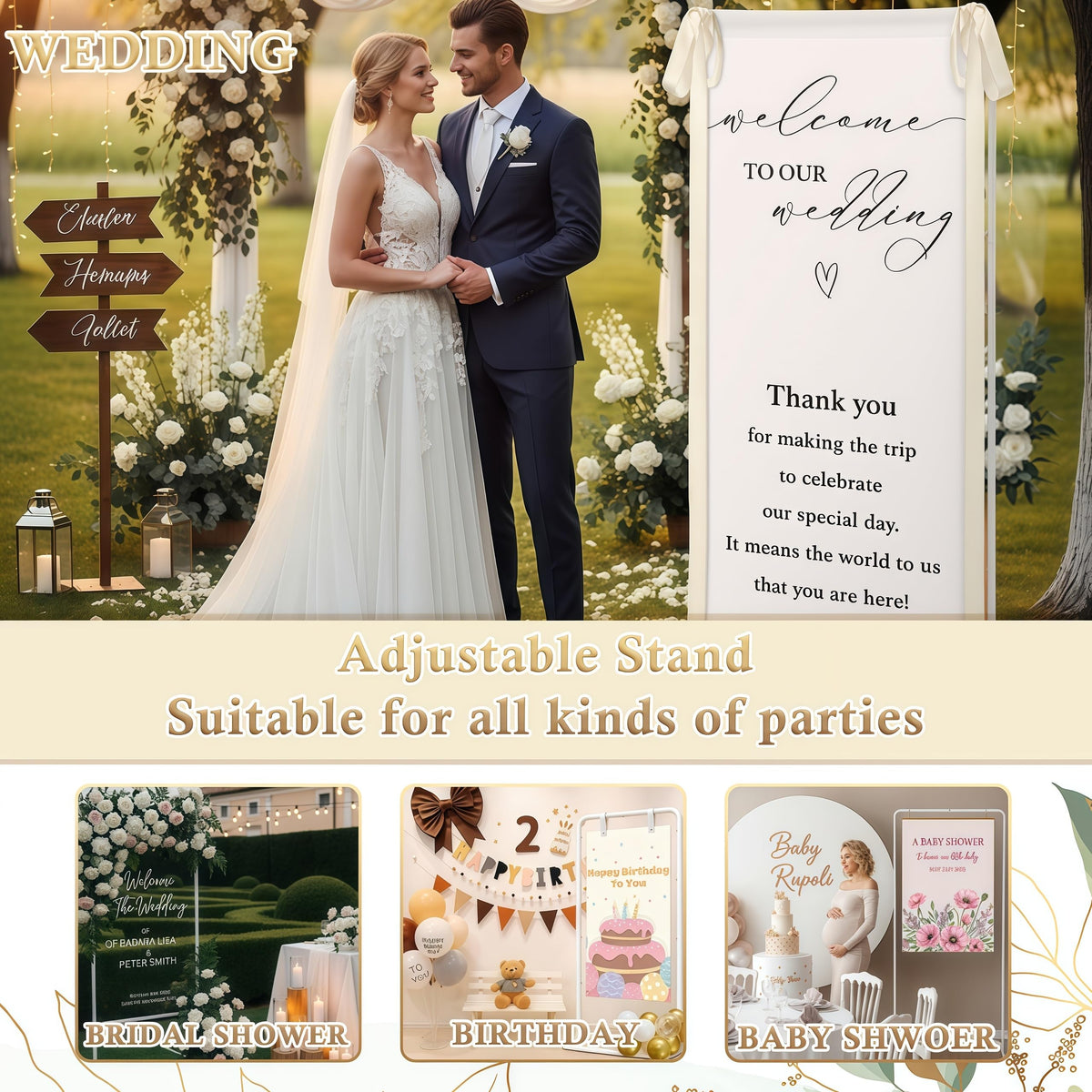 Lumina Garden lawn ceremony sign creating a clear focal point