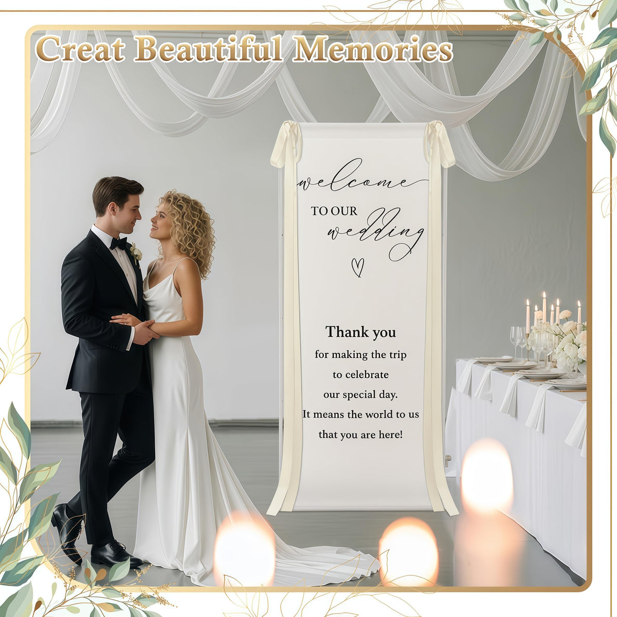 Lumina Garden outdoor wedding venue with the welcome sign as focal point