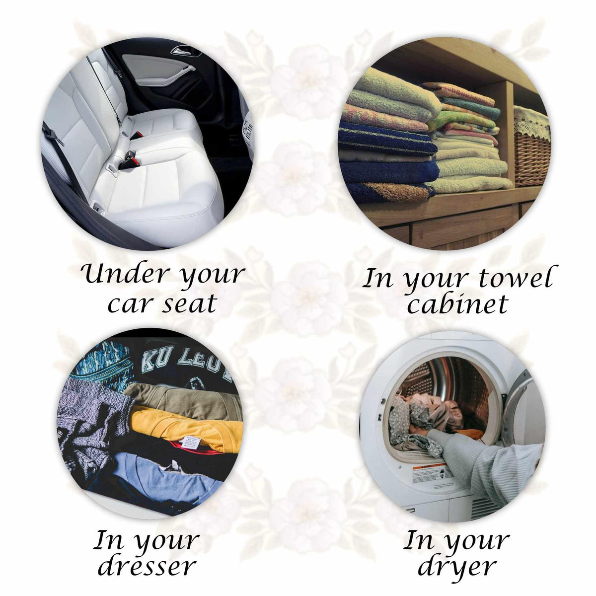 Lumintrail reusable Sachets shown in a laundry load for fragrance and softening