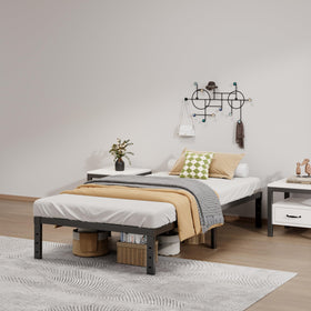 LUMUNANCE metal bed frame no box spring needed, reliable mattress foundation