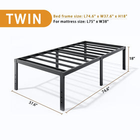 LUMUNANCE twin bed frame supports mattresses without a box spring