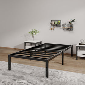 LUMUNANCE no-box-spring image demonstrates compatibility with various mattresses
