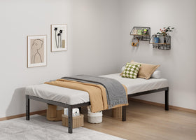 LUMUNANCE twin metal bed frame assembly parts image shows clear hardware for quick setup