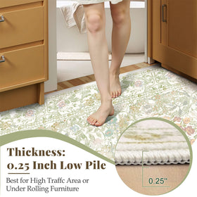 Machine-washable Lunasun rug shown for quick freshness after traffic.