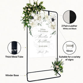 Lunirith design bundle white leather straps for elegant signage.