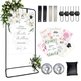 Lunirith welcome sign stand 78-inch height for prominent outdoor wedding signage.