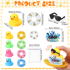 Lunmon ducks with mini pool floats for pool party decorations and gifts