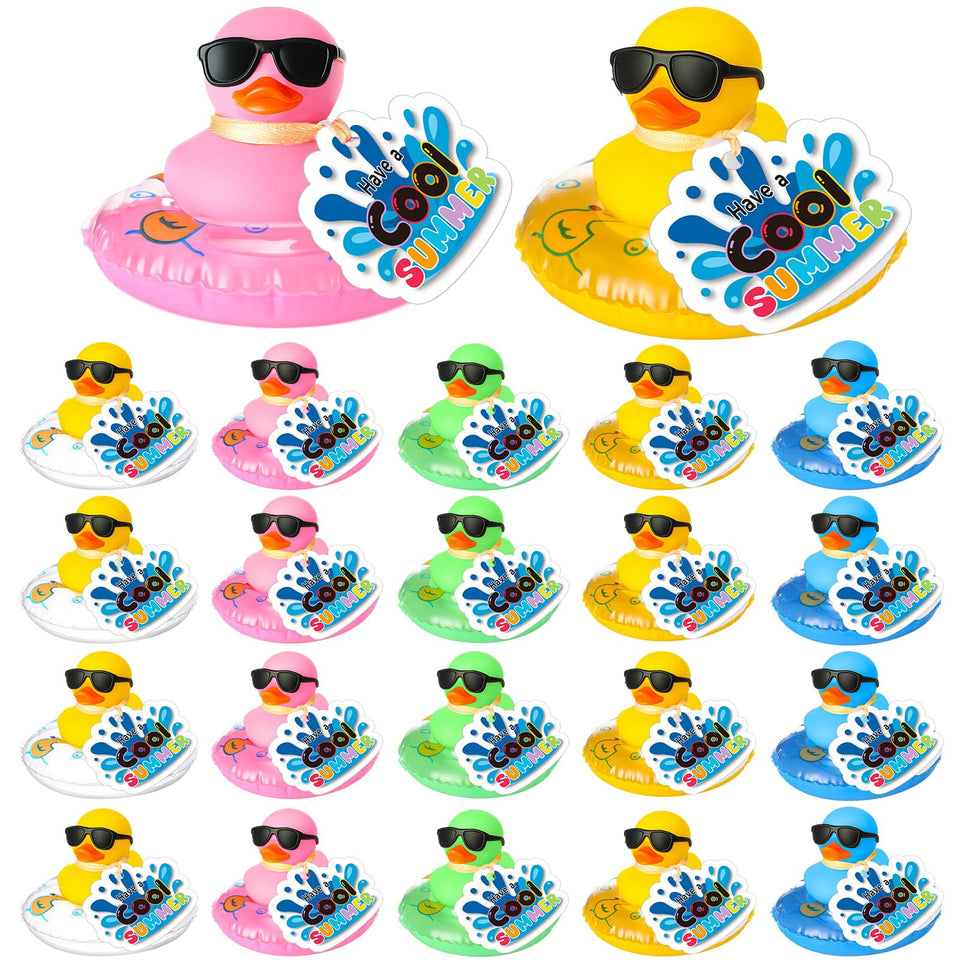 Lunmon rubber ducks in vibrant colors for graduation party decor and favors