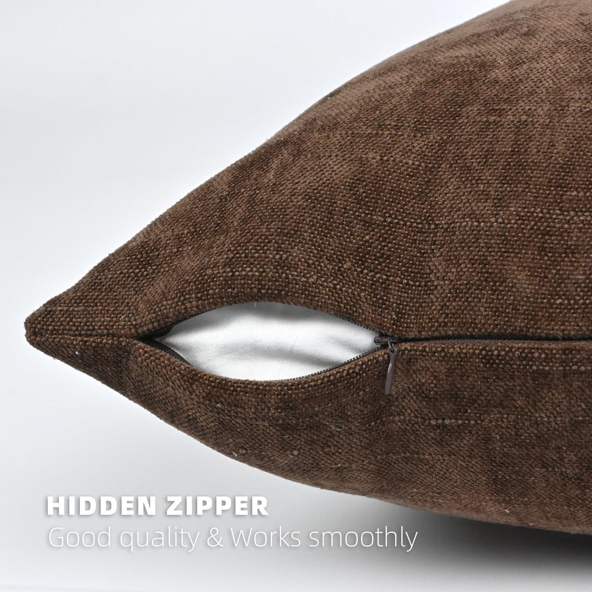 Lunofox 18x18 pillow cover with reinforced stitching for lasting durability.
