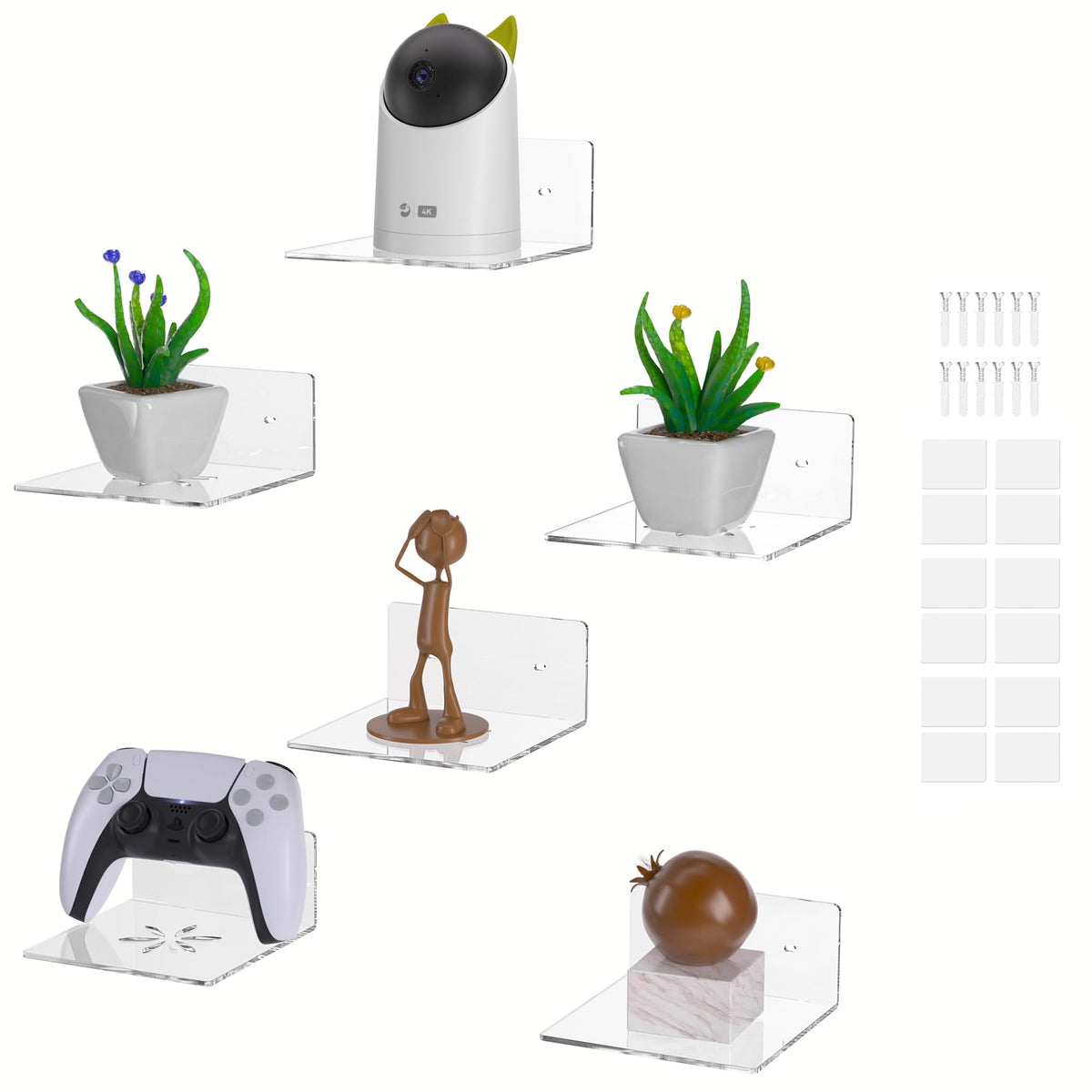 LUOBAO 6-inch square clear acrylic wall shelf for stylish display