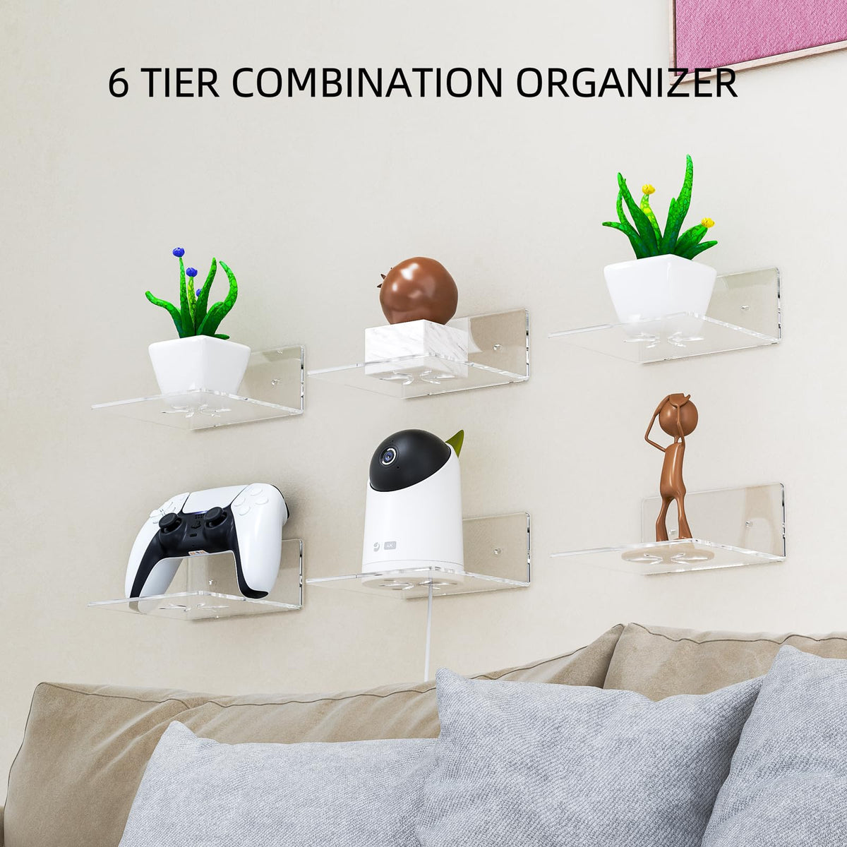 LUOBAO 6-pack clear shelves for compact storage