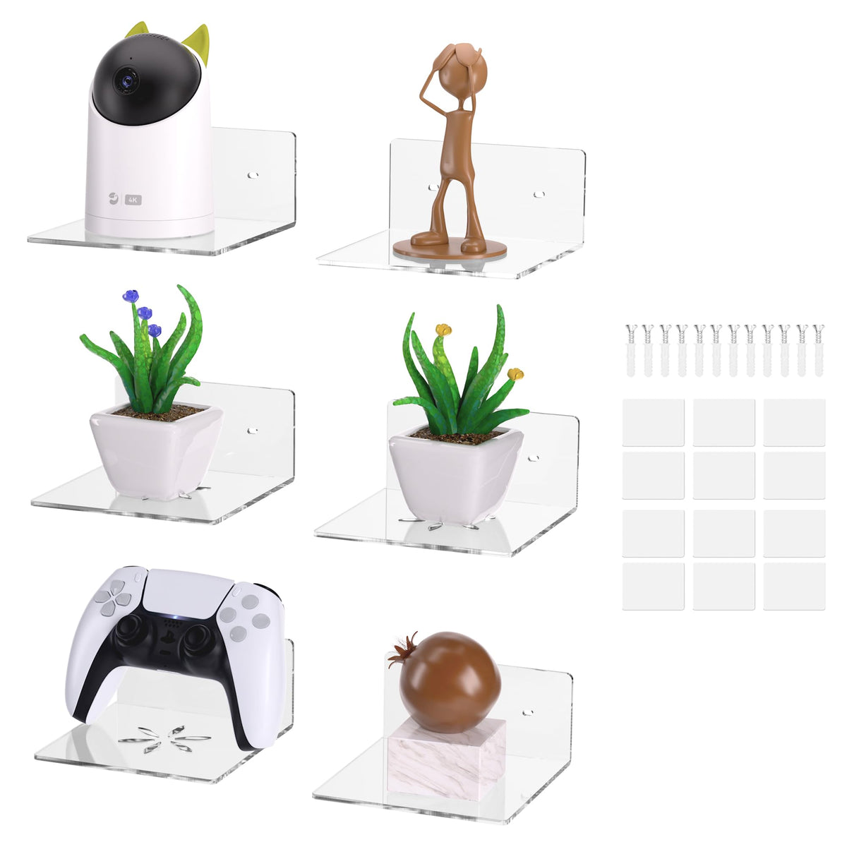 LUOBAO wall-mounted clear shelf keeps small speakers tidy