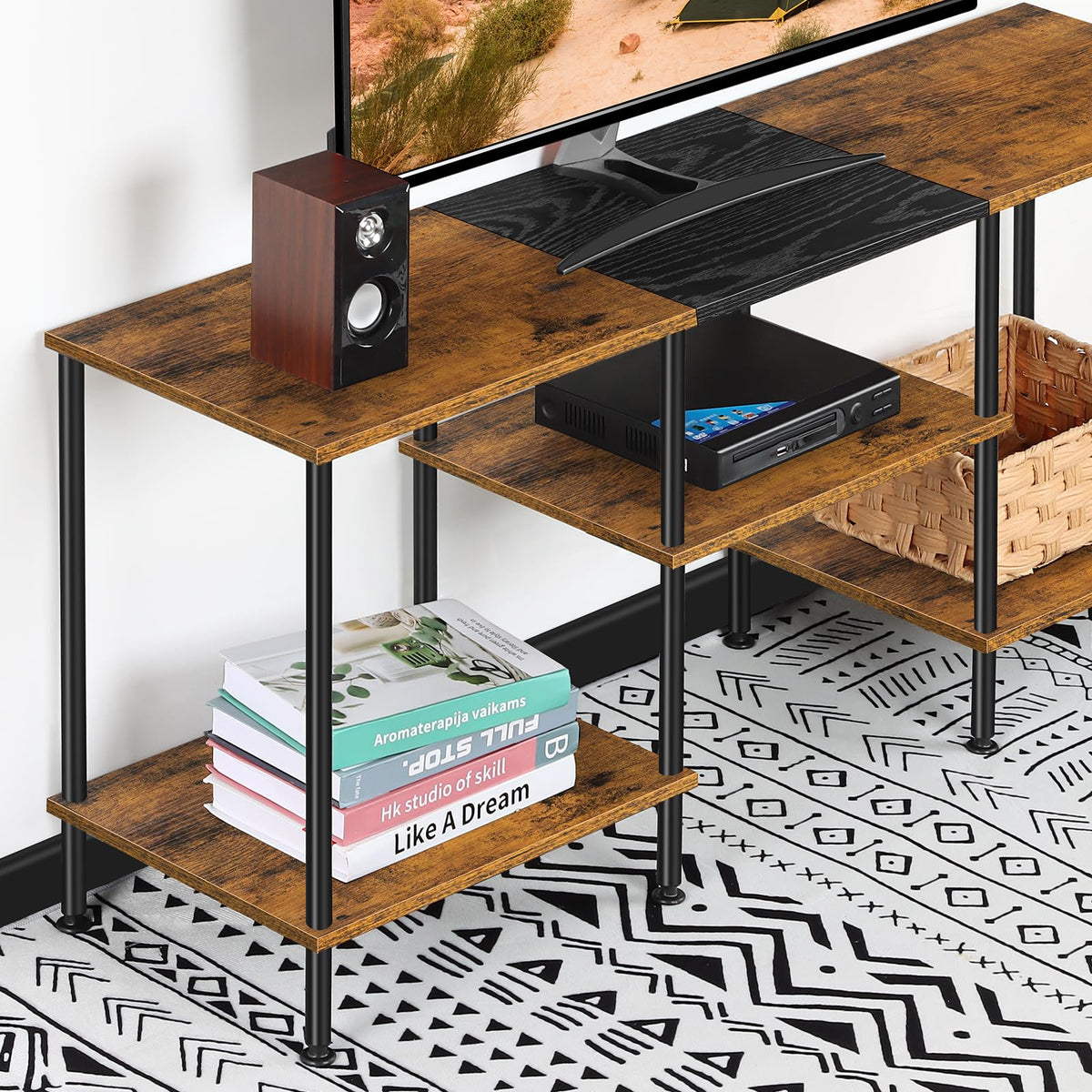 Luplom stand bottom storage area for baskets or small items