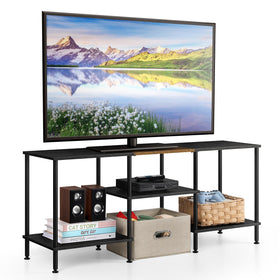 Luplom black living room console complements decor while storing essentials.