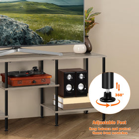Luplom compact entertainment center with measurements suitable for small spaces and TV setups.