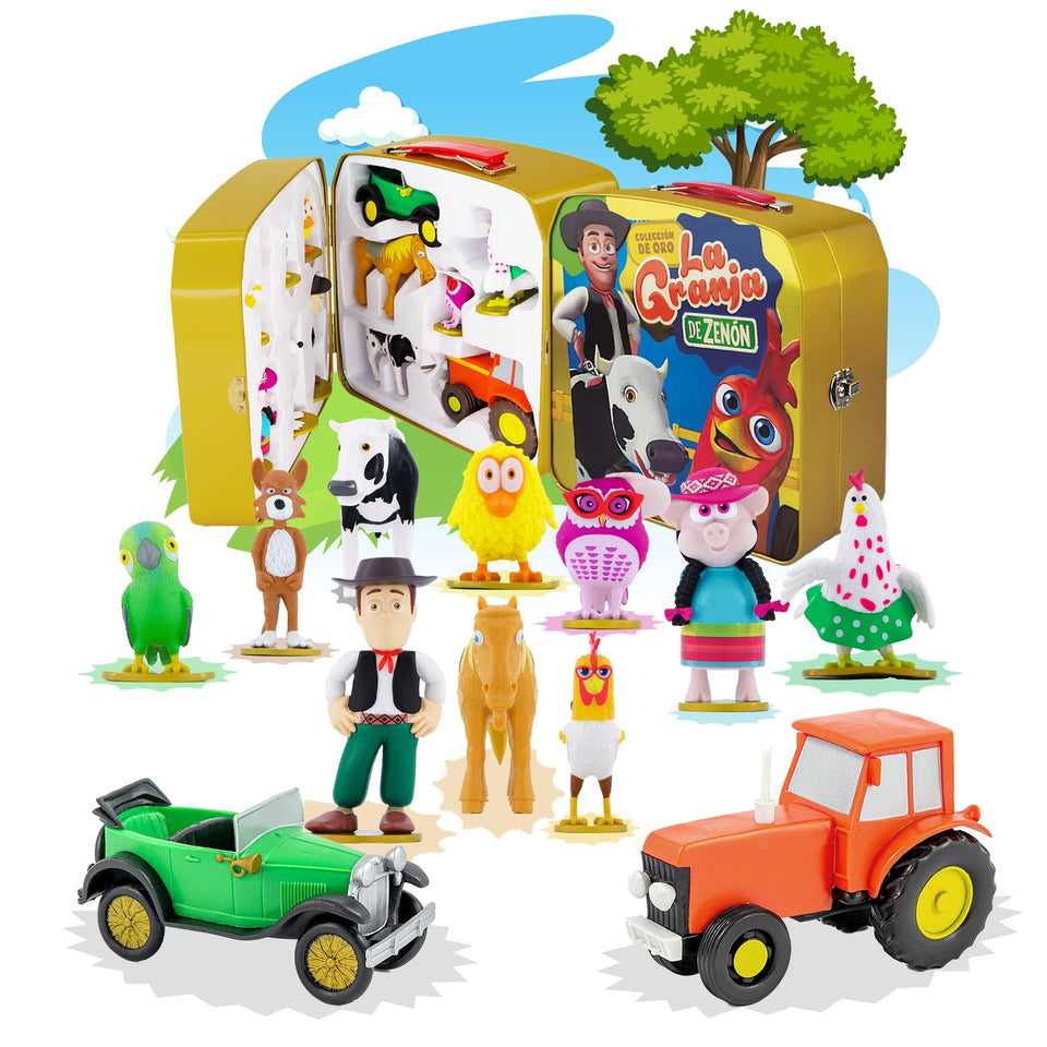 LUPPA La Granja de Zenon 12-figure set with golden lunchbox for collectible play