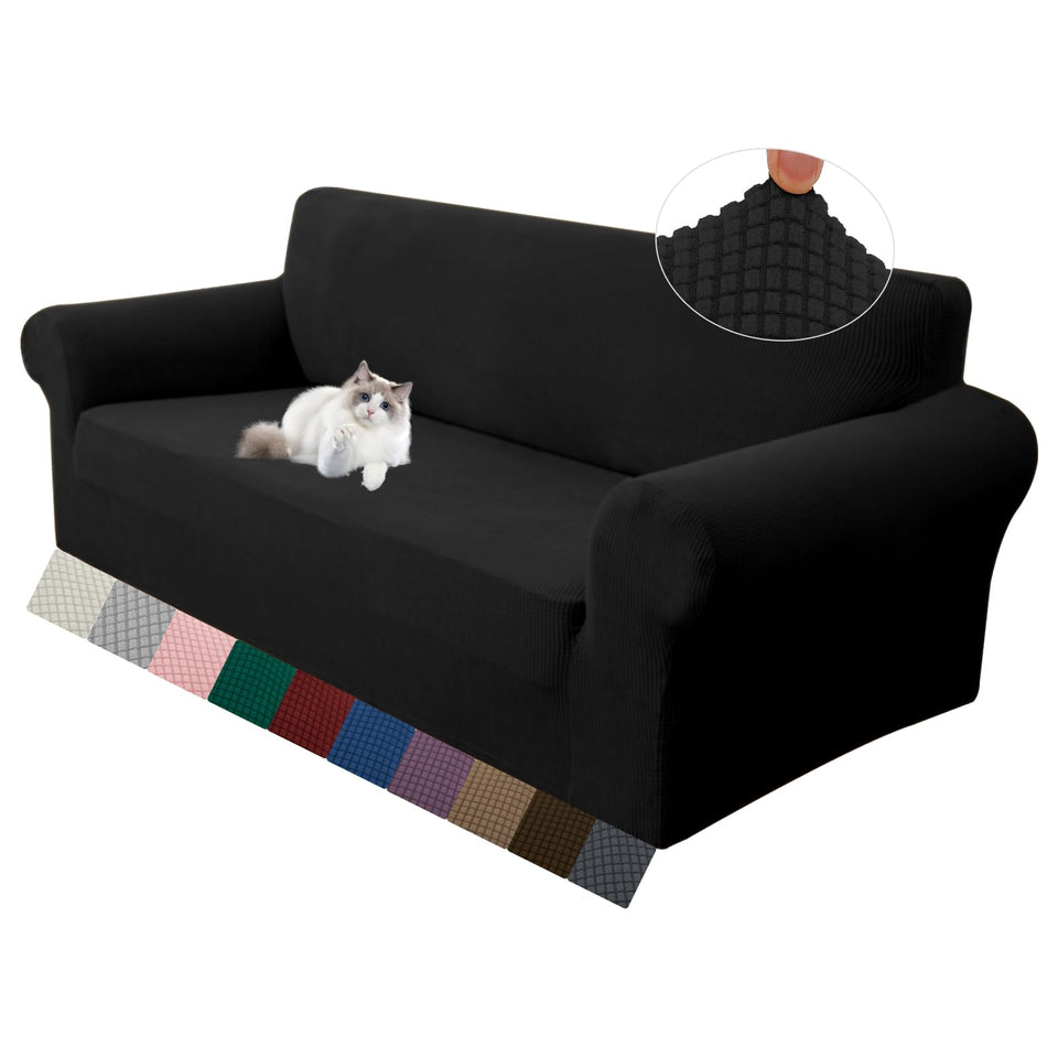 LURKA Stretch Loveseat Slipcover fully covers the sofa for a refreshed, protected look.