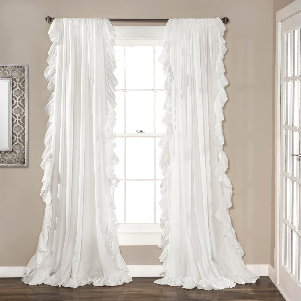 Lush Decor Reyna ruffle curtain panel 54x84 in white adding elegant texture and privacy
