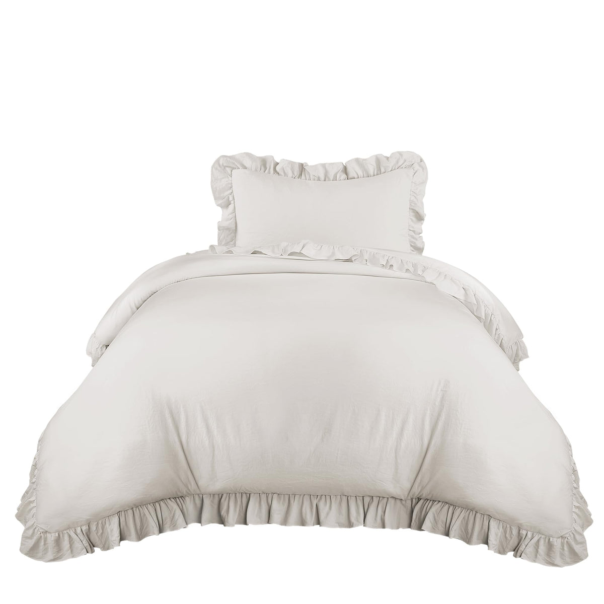 OEKO-TEX certified Reyna White Twin XL comforter set for dorms