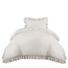 OEKO-TEX certified Reyna White Twin XL comforter set for dorms