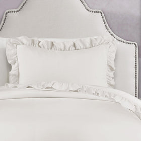 Lush Decor Reyna White pillow sham with matching ruffle detail